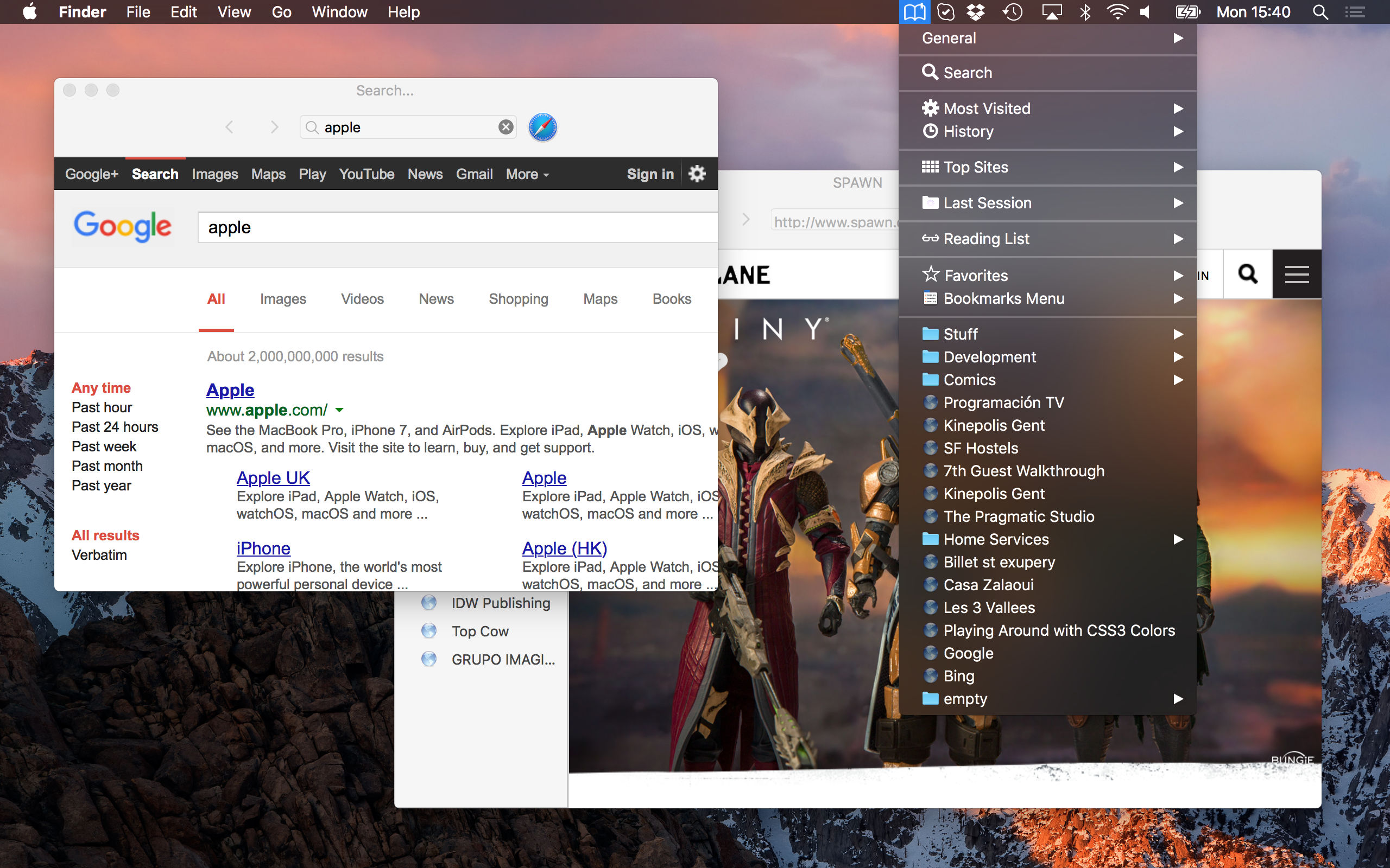 bookmarksmenu screenshot 1